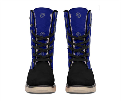 Blue and Grey Bandana Women's Winter Boots