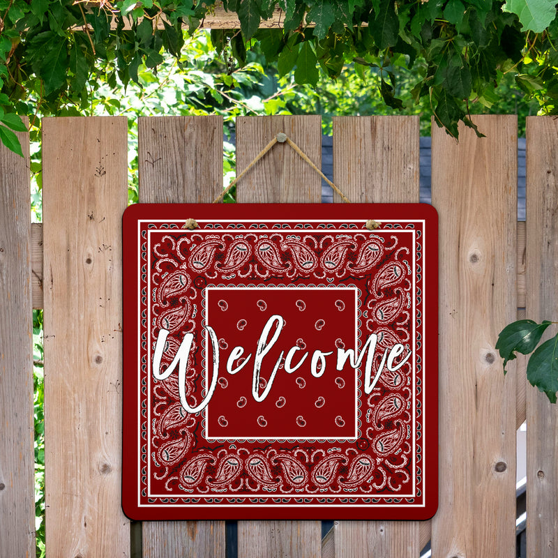 Maroon Bandana Door Signs