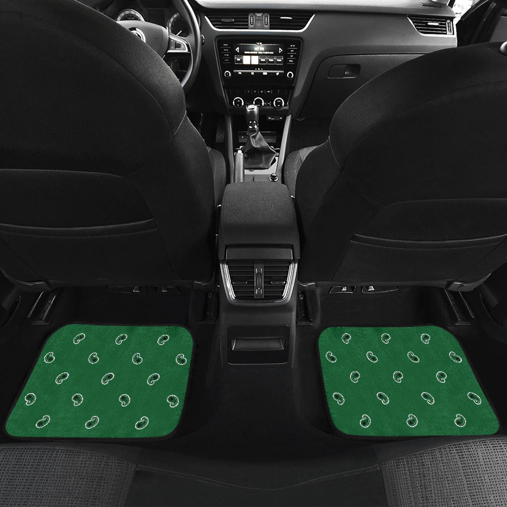 Quad Classic Green Bandana Car Mats - Fancy