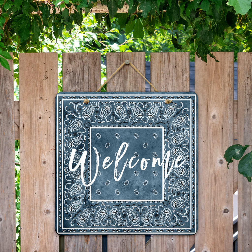 Denim Blue Bandana Door Signs