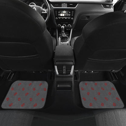 Quad Gray and Red Bandana Car Mats - Fancy