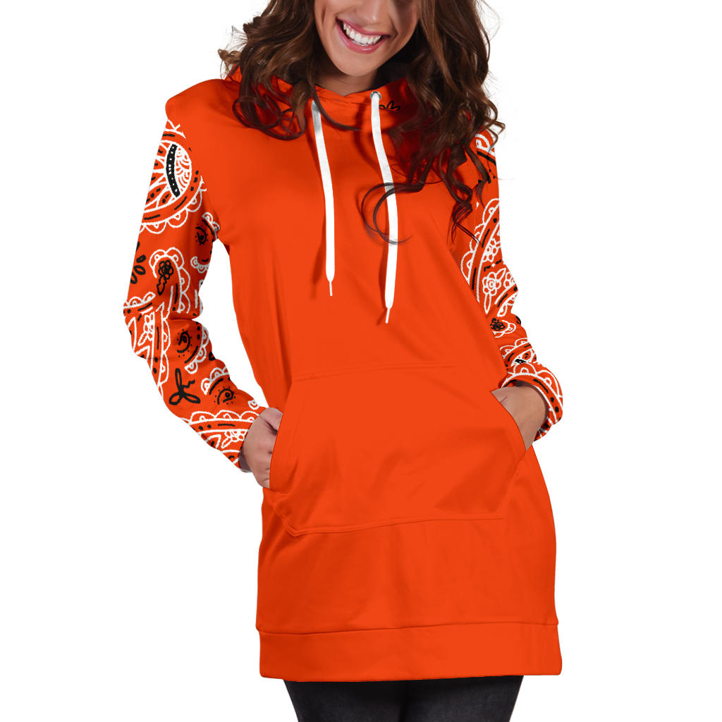 Perfect Orange Bandana Hoodie Dress