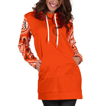 Perfect Orange Bandana Hoodie Dress