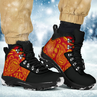 Red and Gold Bandana Alpine Boots