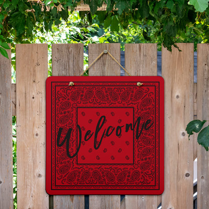 Red and Black Bandana Door Signs