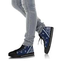 Navy Blue Bandana High Top Sneakers