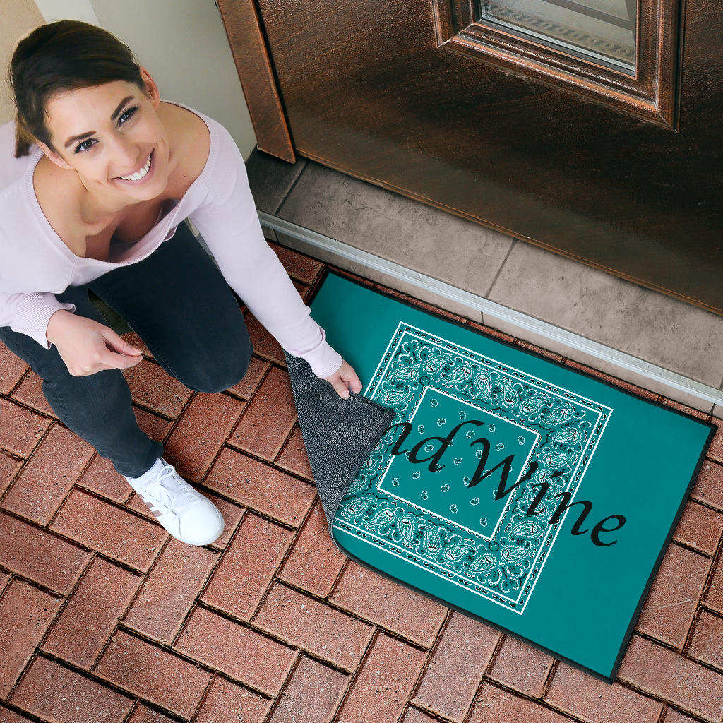 Teal Bandana Fun Door Mats