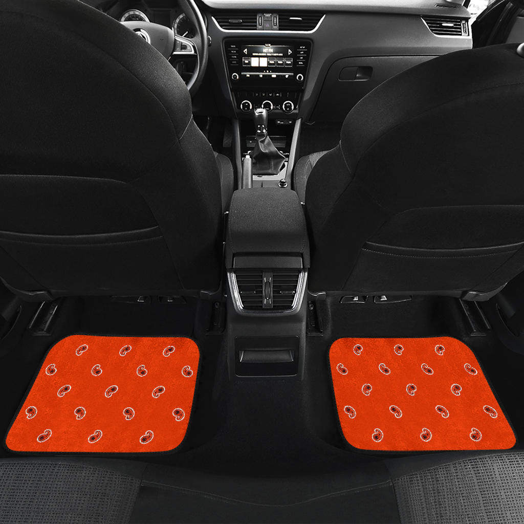 Quad Perfect Orange Bandana Car Mats - Fancy