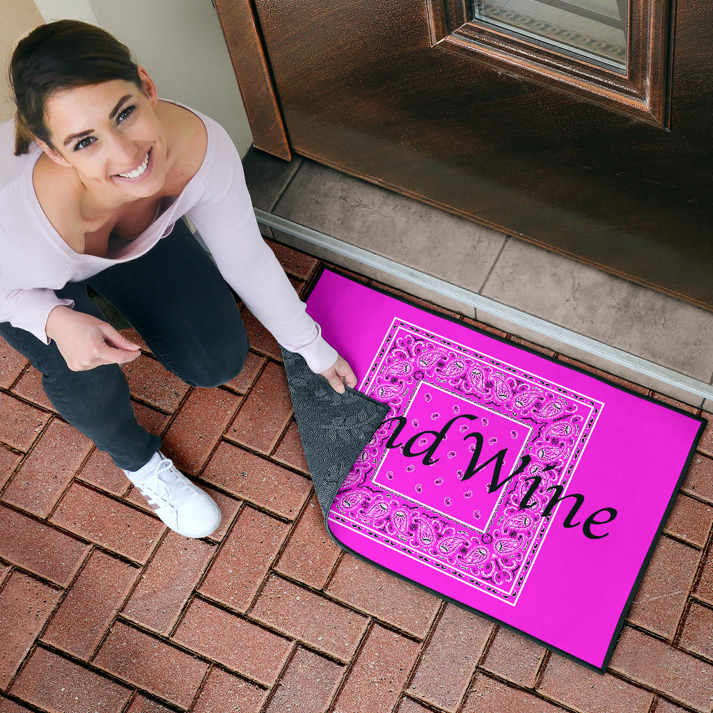 Abruptly Pink Bandana Fun Door Mats