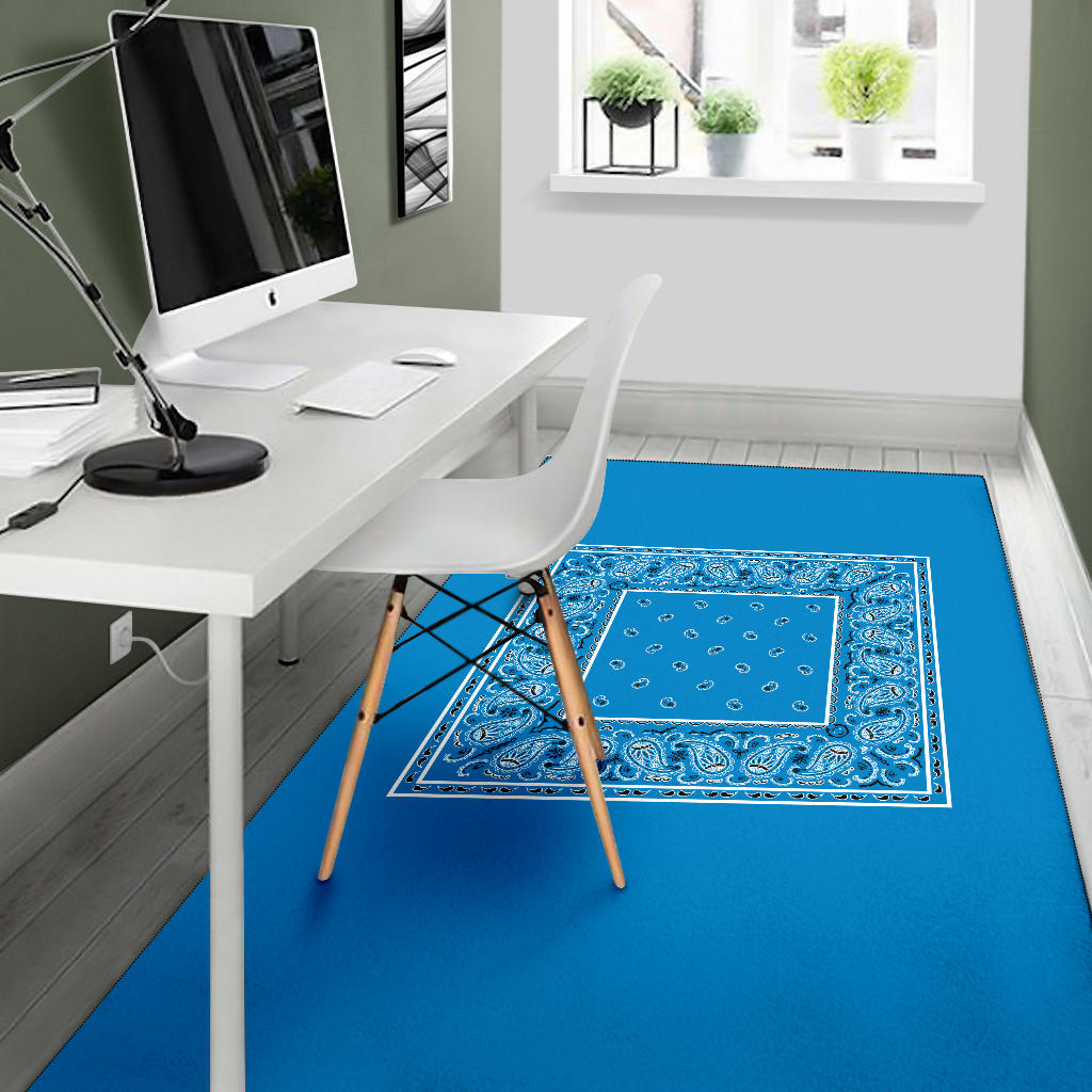 Sky Blue Bandana Area Rugs - Minimal