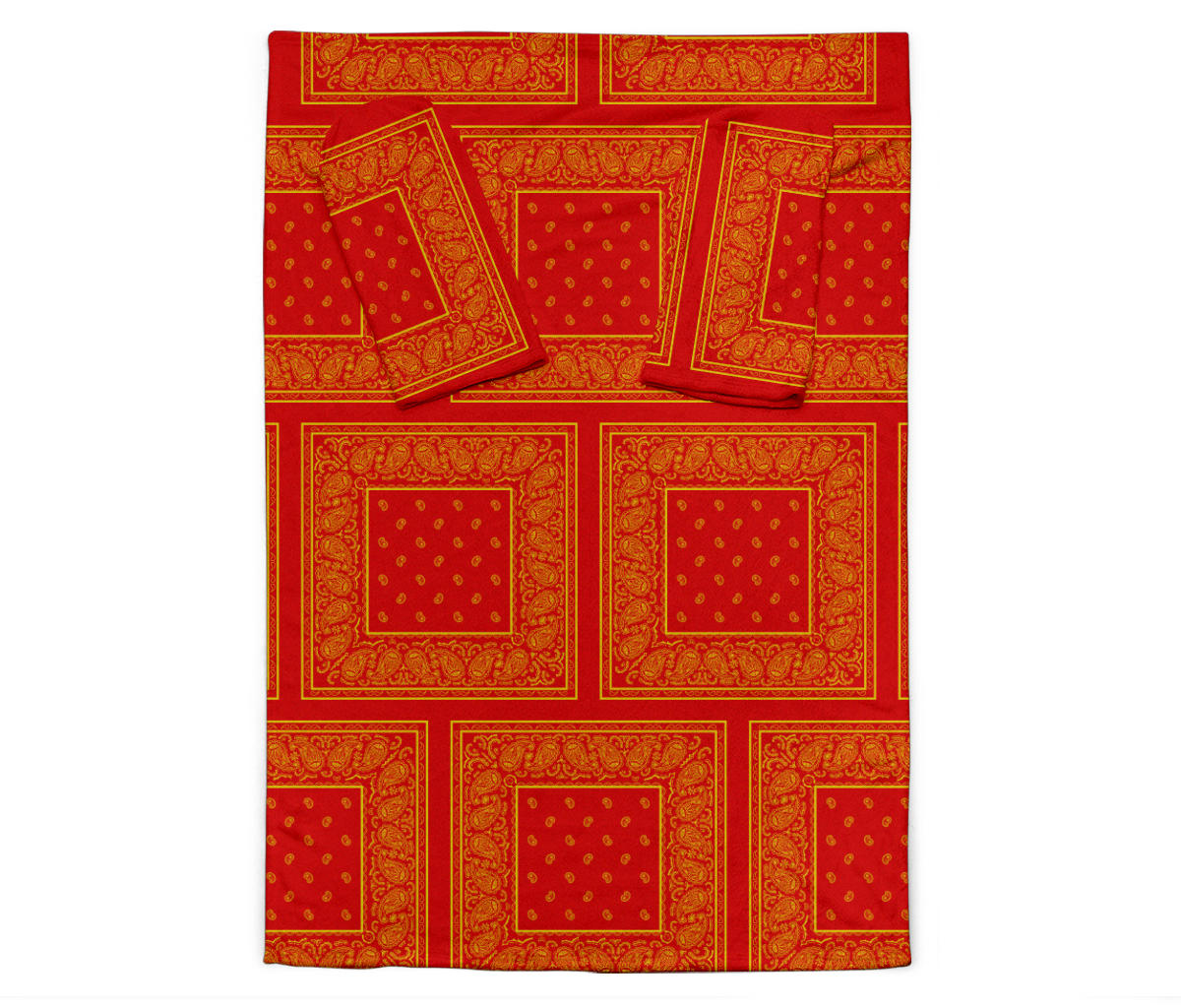 Red and Gold Bandana Monk Blankets
