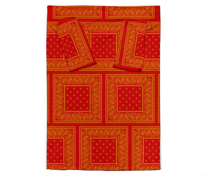 Red and Gold Bandana Monk Blankets