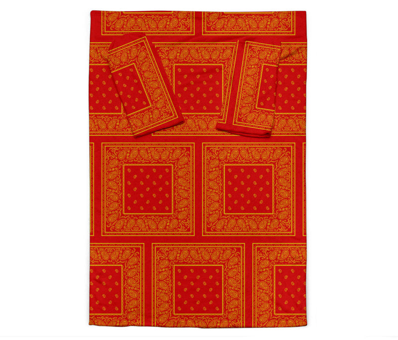 Red and Gold Bandana Monk Blankets