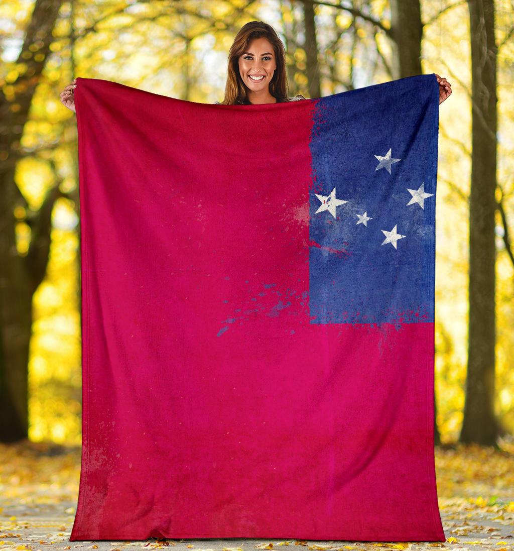 Samoa Flag Fleece Throw Blanket