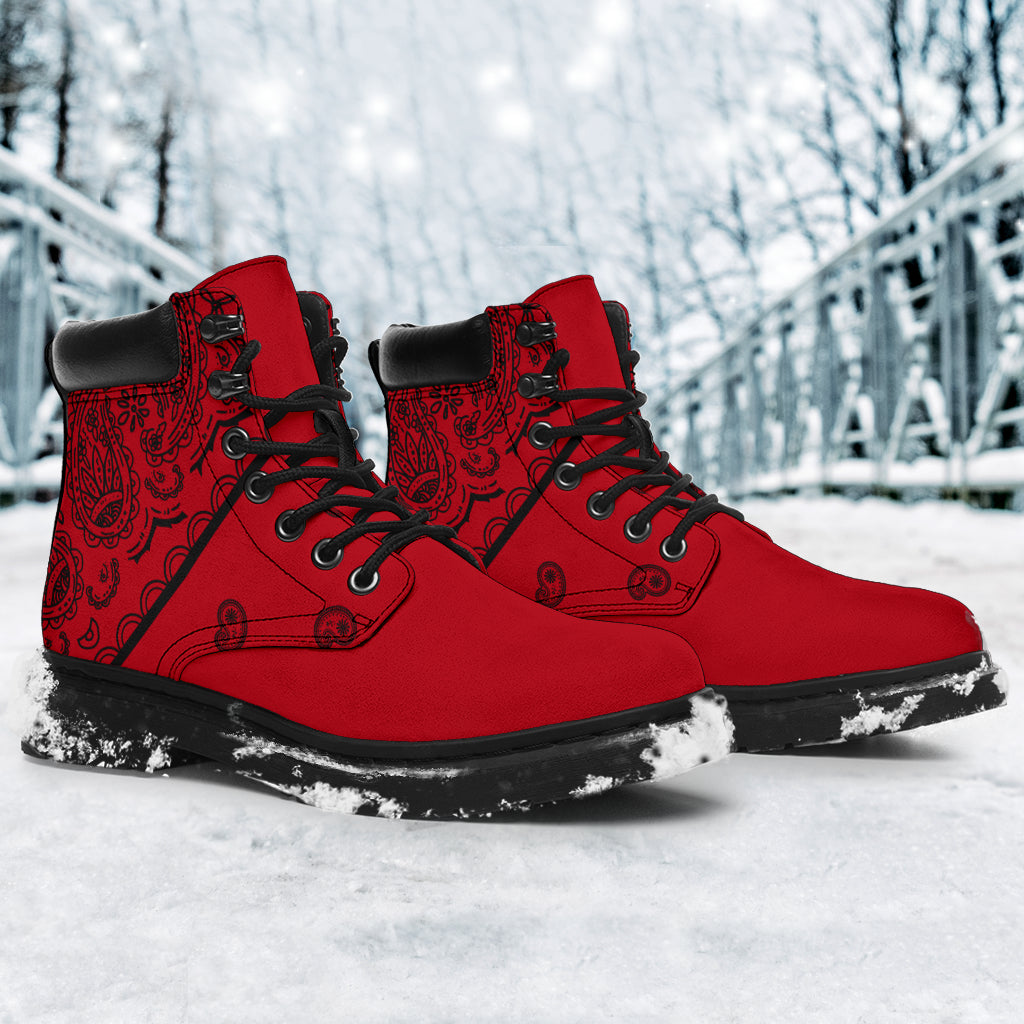 Red and Black Bandana All Season Boots