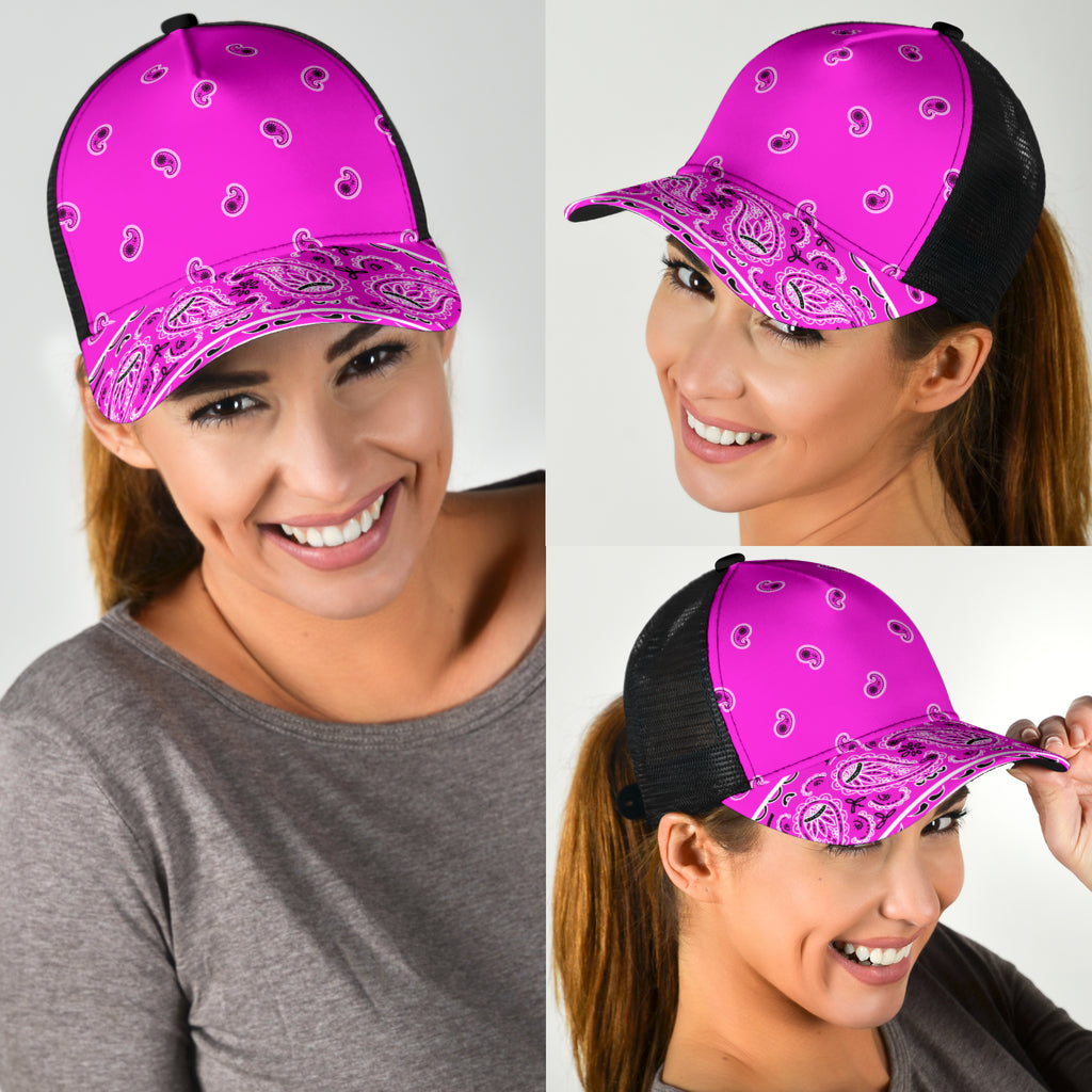 pink bandana mesh back cap