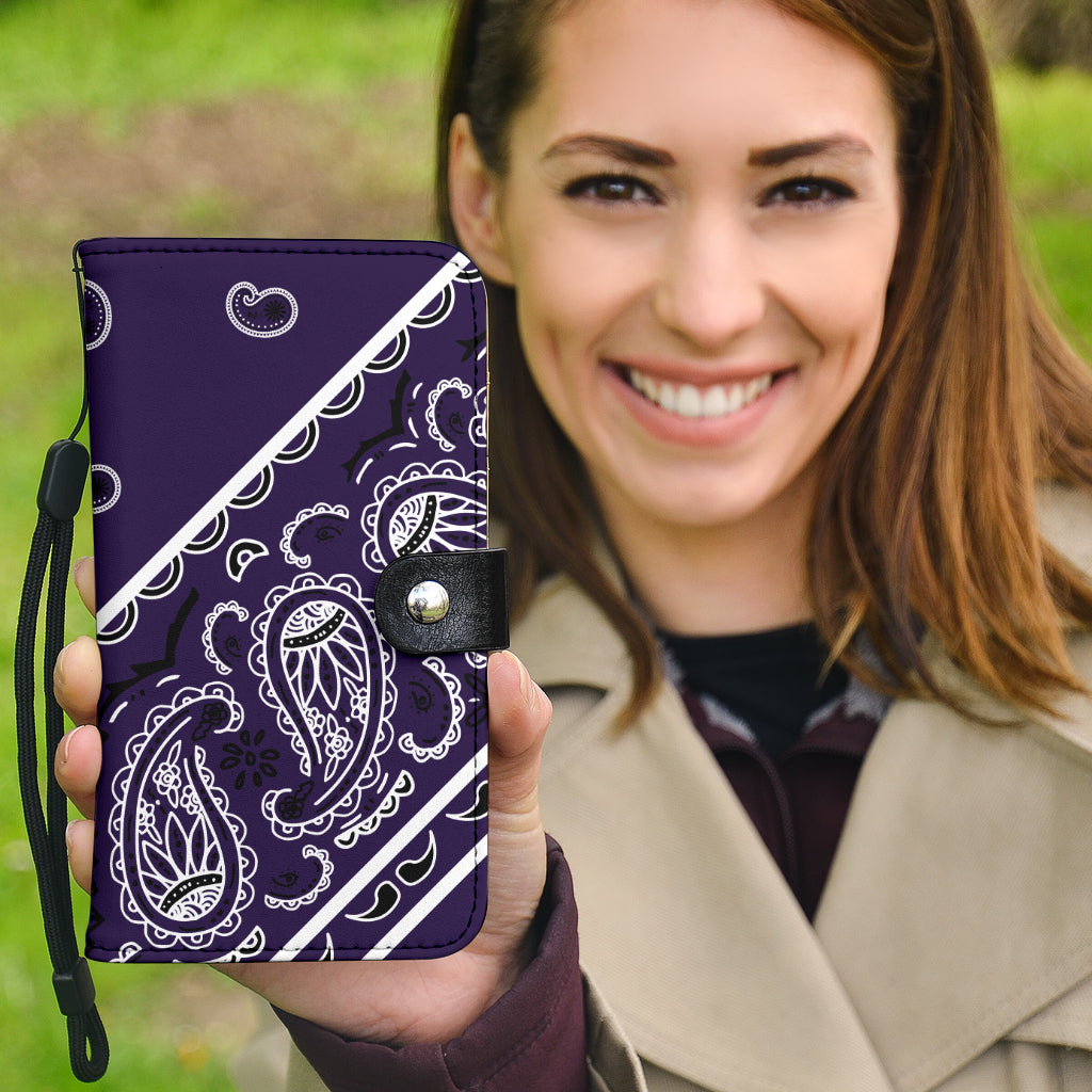 Purple bandana phone wallet