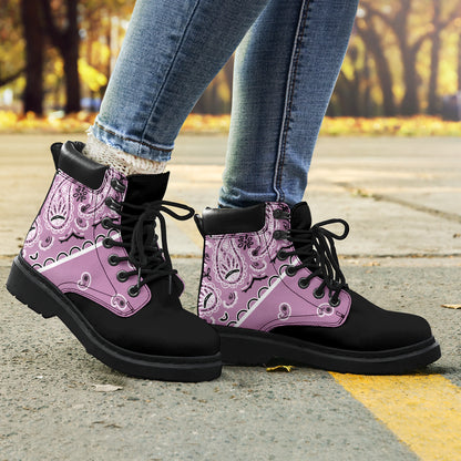 mauve bandana boots