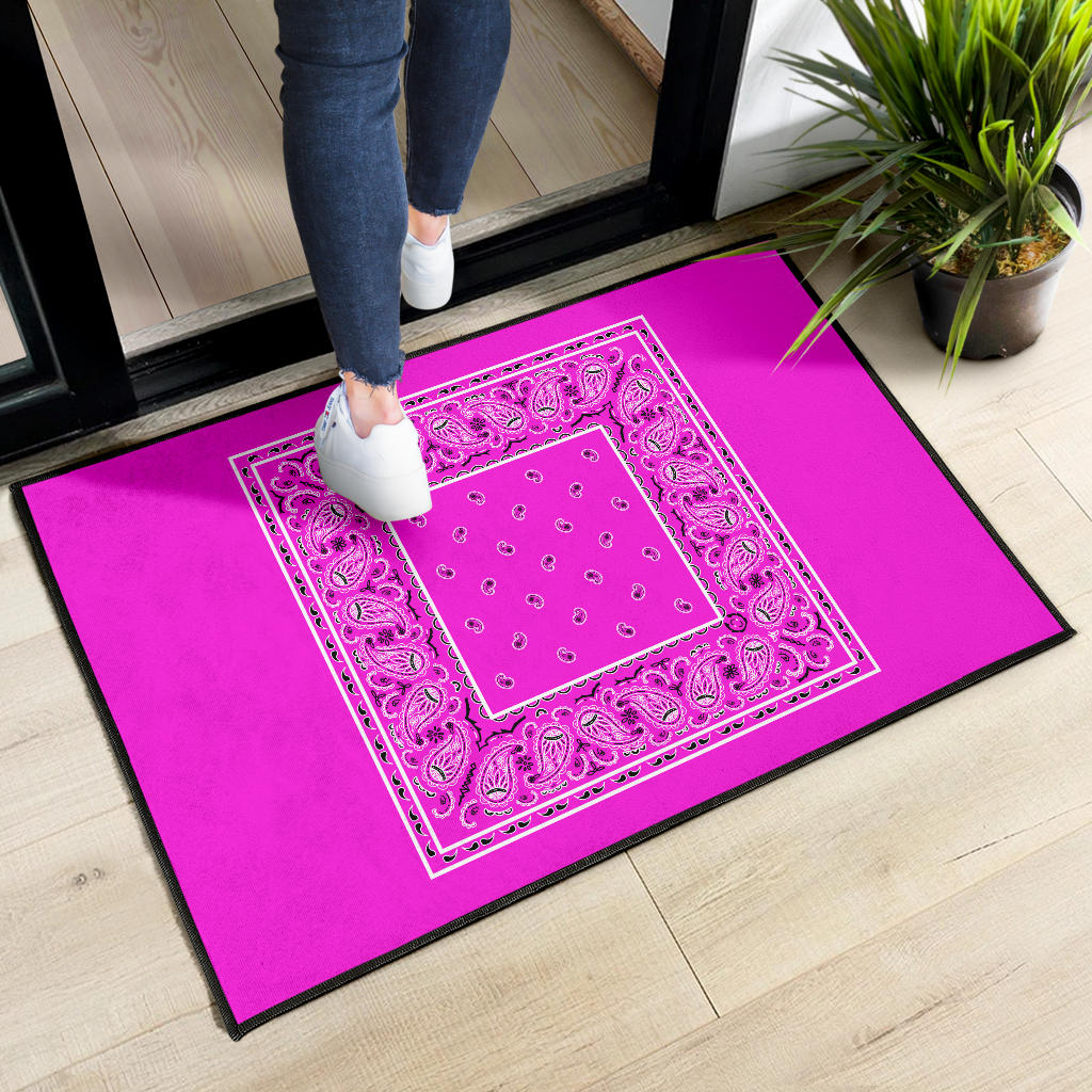 Abruptly Pink Bandana Door Mats