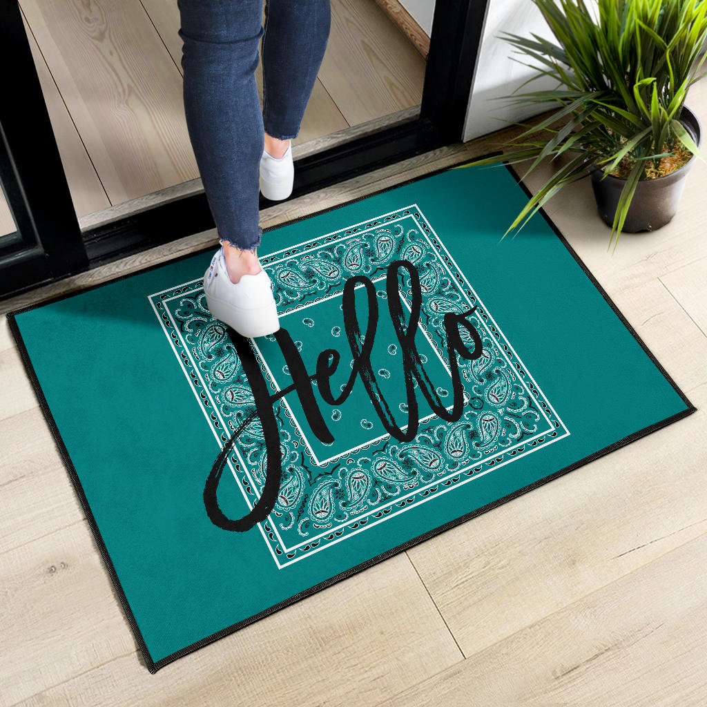 Teal Bandana Door Mats