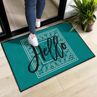 Teal Bandana Door Mats