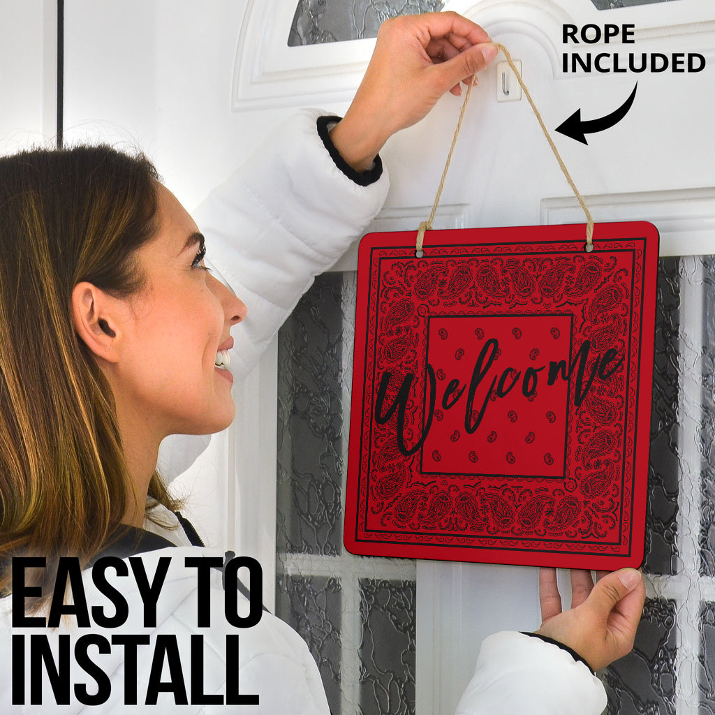 Red and Black Bandana Door Signs