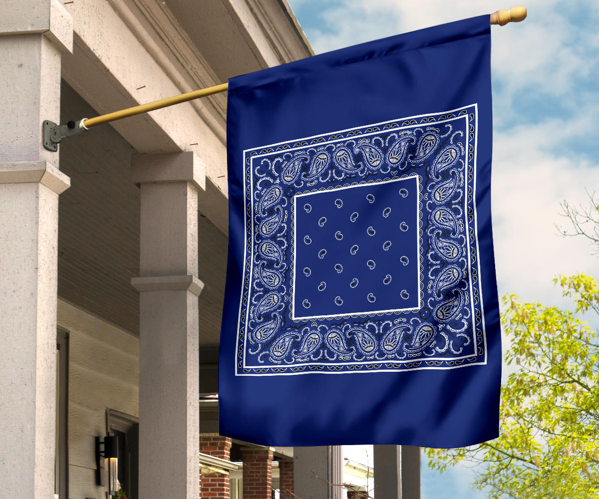 Royal Blue Bandana Home and Garden Flags The Bandana Blanket Company