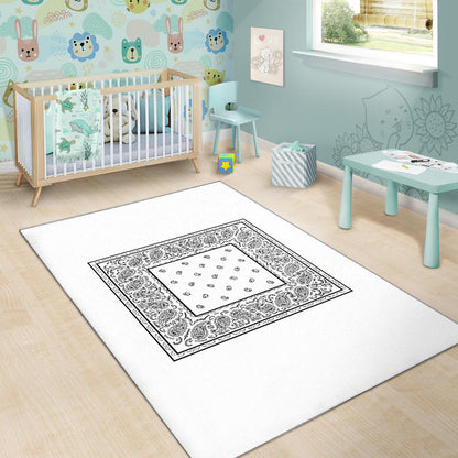 White Bandana Area Rugs - Minimal