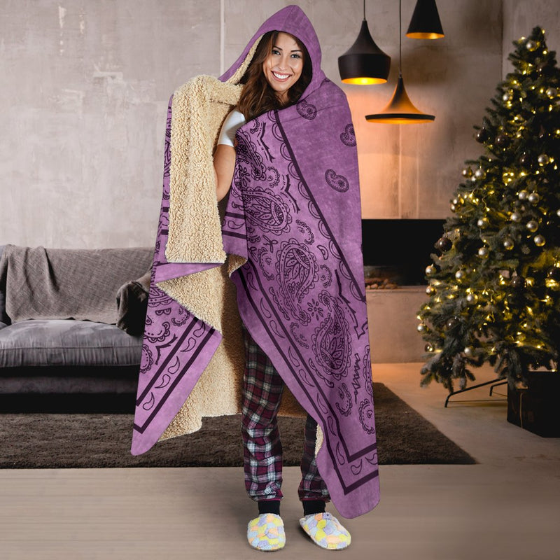 Faded Purple Bandana Hooded Blanket