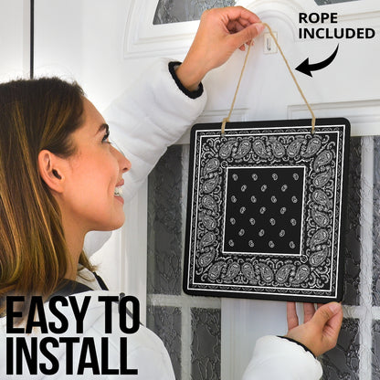 Black Bandana Door Signs