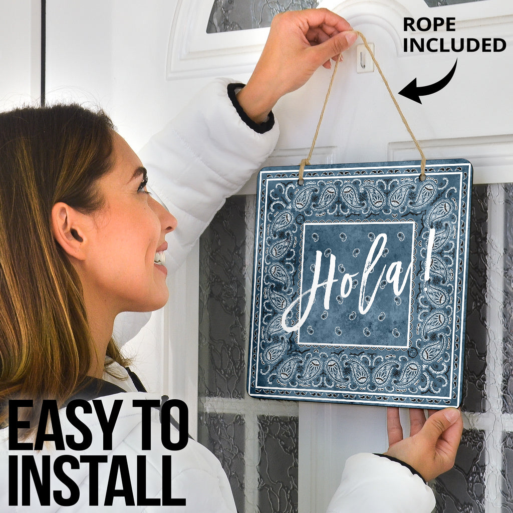 Denim Blue Bandana Door Signs