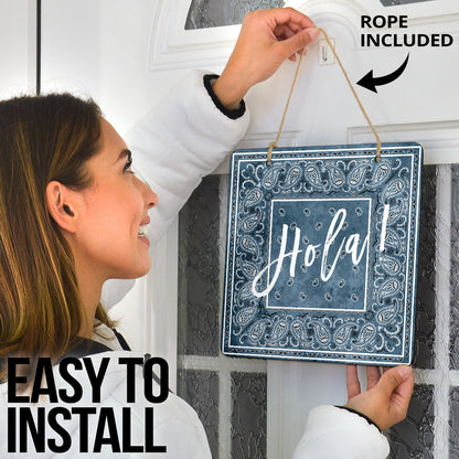 Denim Blue Bandana Door Signs