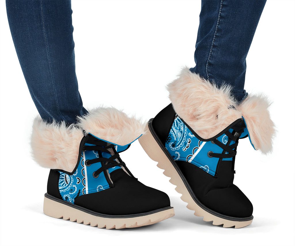 pretty blue bandana snow boots