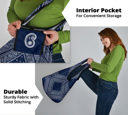 Navy Blue Bandana Grocery Bag 3-Pack