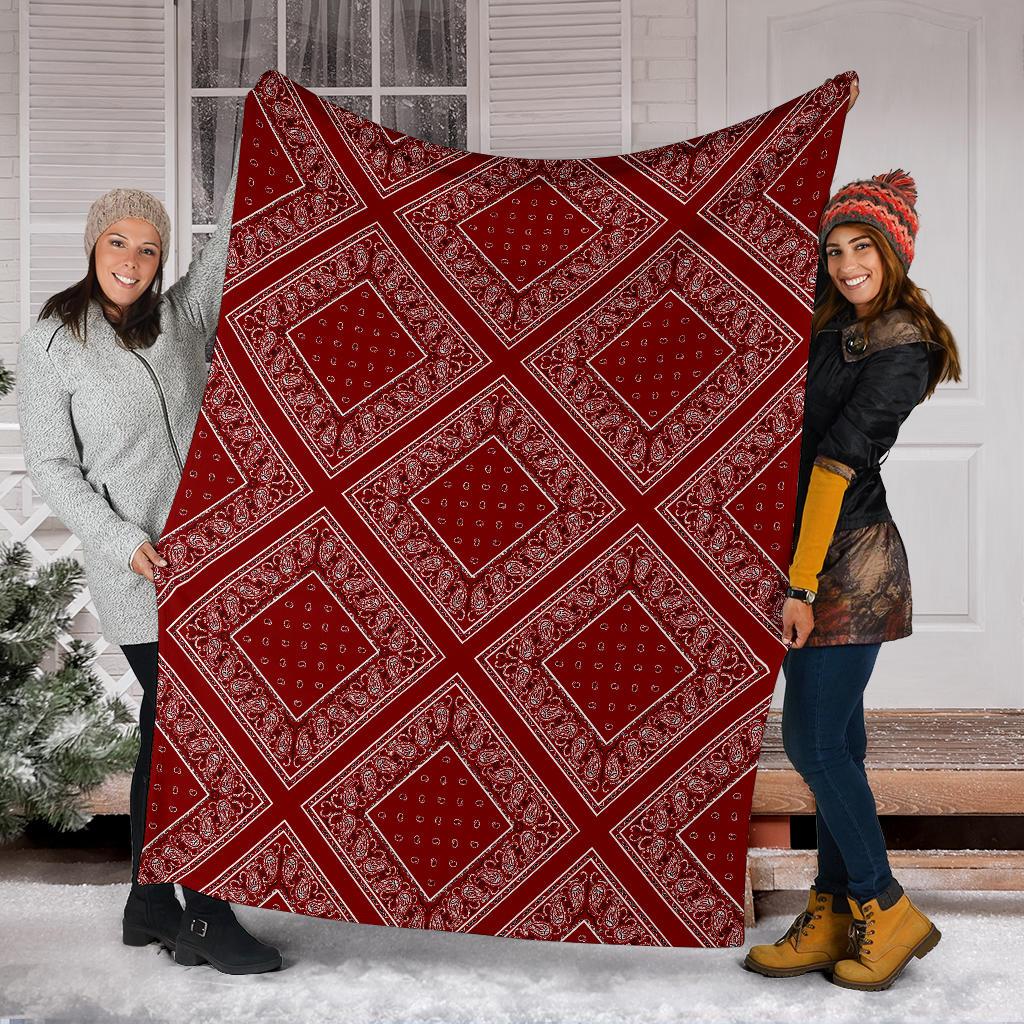 Maroon Bandana Throw Blanket