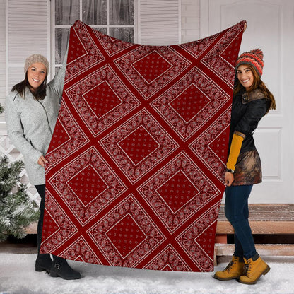 Maroon Bandana Throw Blanket