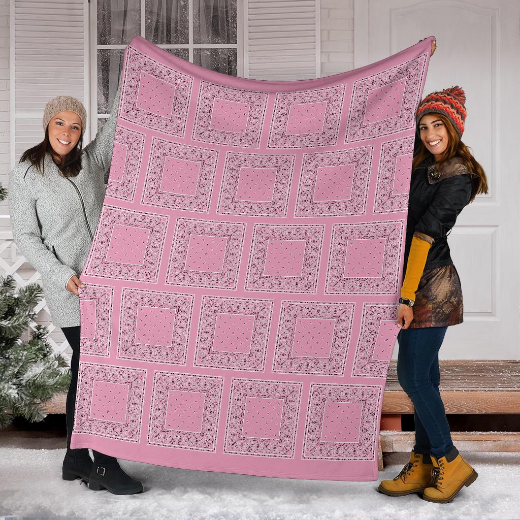 Pink Bandana Patch Throw Blankets