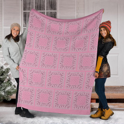 Pink Bandana Patch Throw Blankets