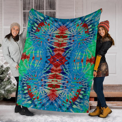 Southwestern Colors Tie Dye Fleece Throw