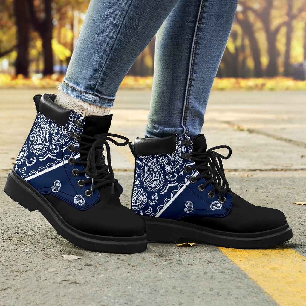Navy Blue Bandana Blackout All Season Boots