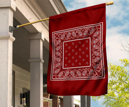 Maroon Bandana Home and Garden Flags
