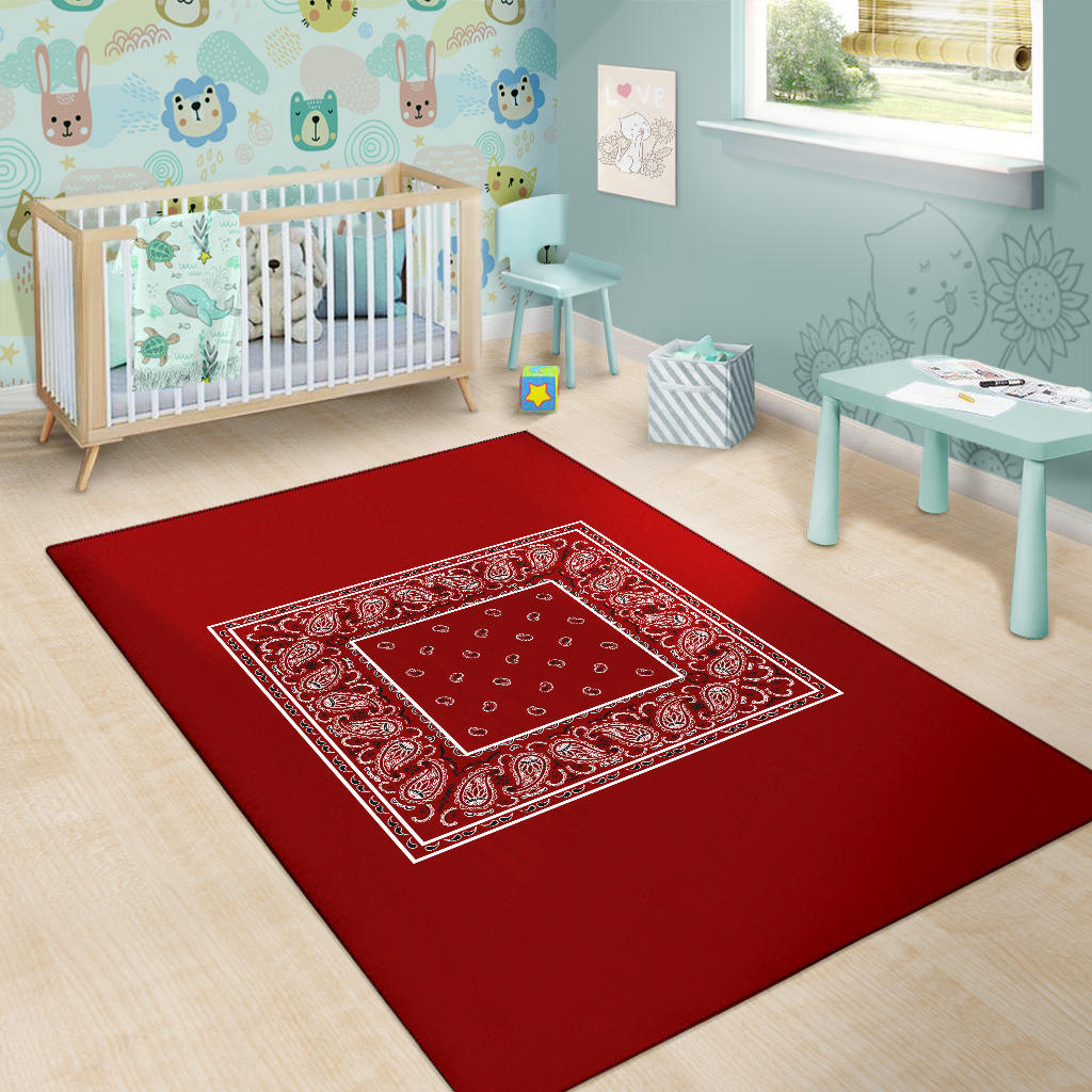 Maroon Bandana Area Rugs - Minimal