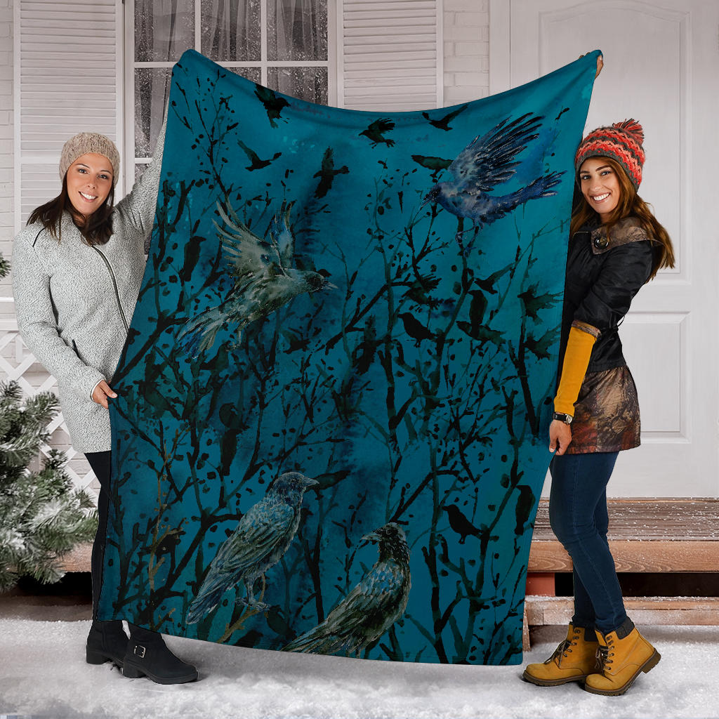 Murder of Crows Fleece Throw