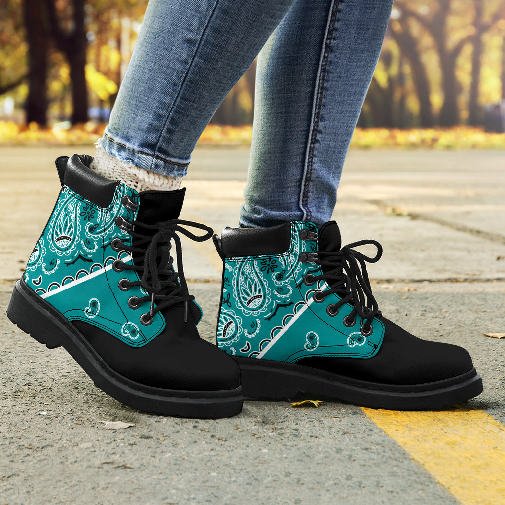 Teal Bandana Blackout All Season Boots