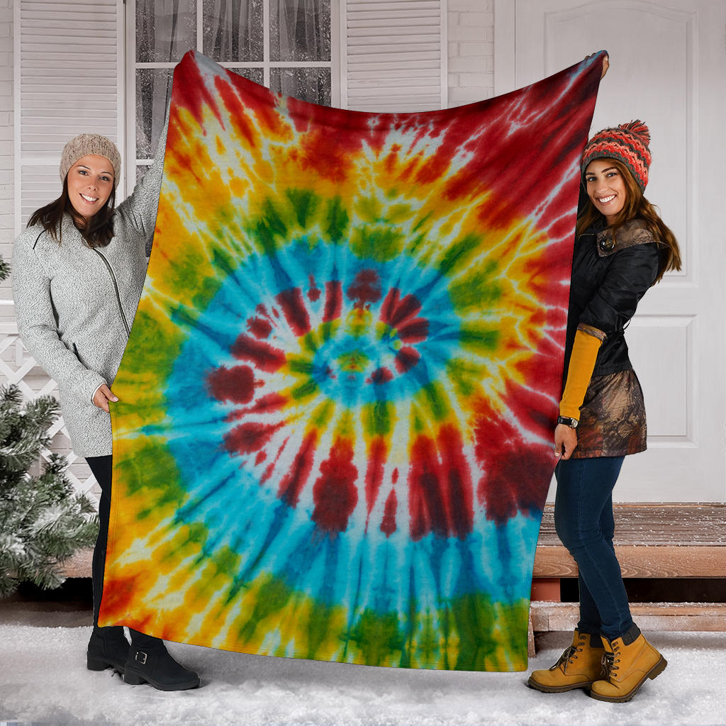 Classic Tie Dye Fleece Throw Blanket
