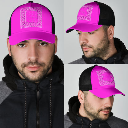 Abruptly Pink Bandana Simple Mesh Back Cap
