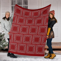 Classic Red Bandana Patch Throw Blanket