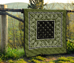 Quilt - Army Green and Black Bandana Quilt