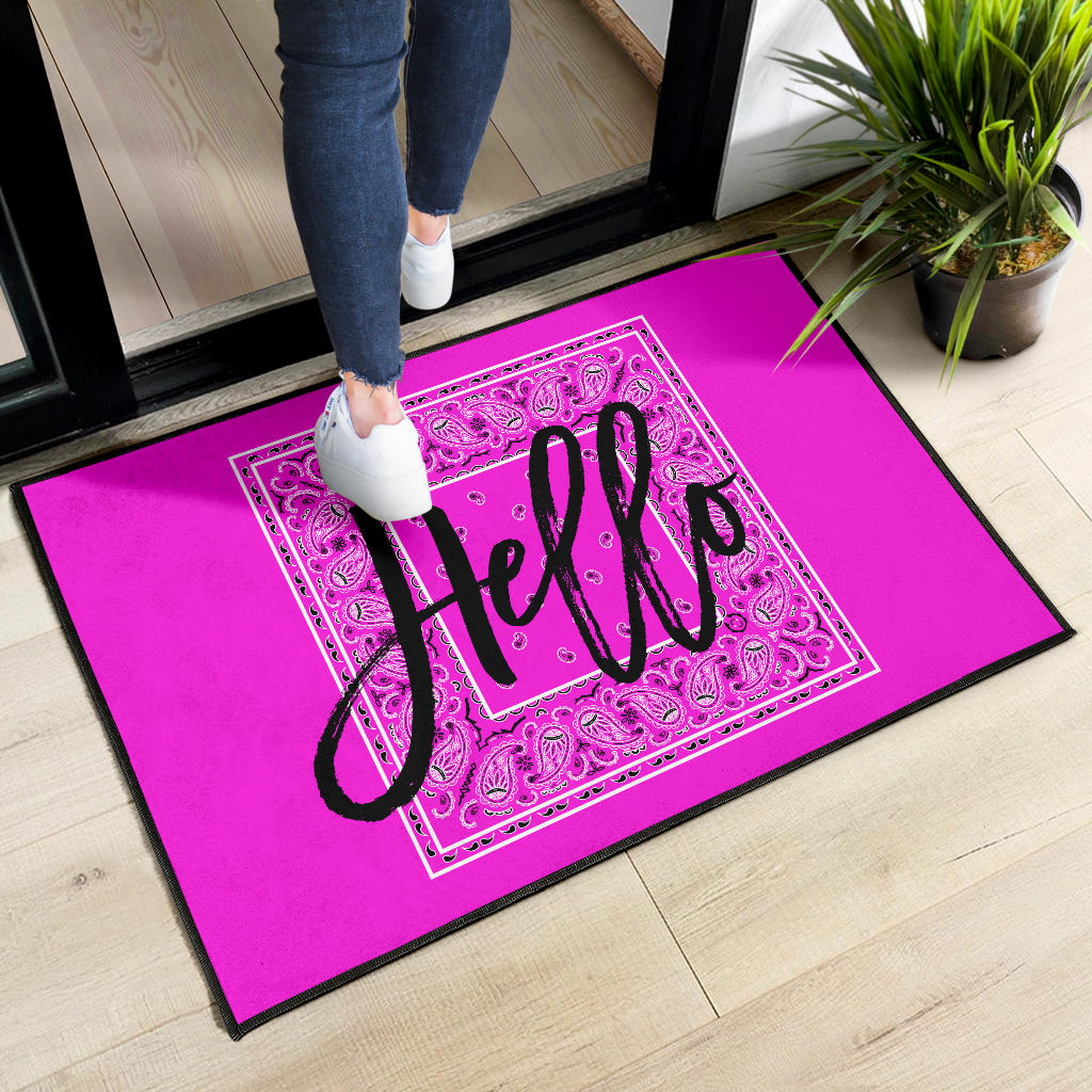 Abruptly Pink Bandana Door Mats
