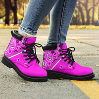 pink bandana hiking boots